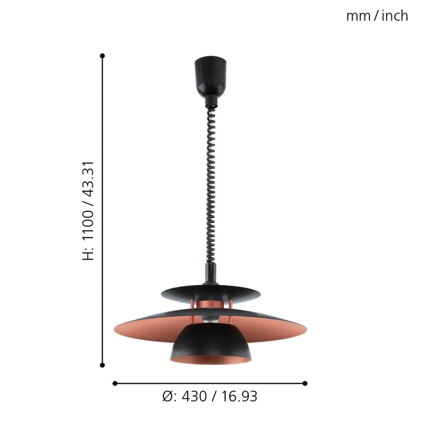 Eglo - Kronleuchter mit Abhängung 1xE27/60W/230V