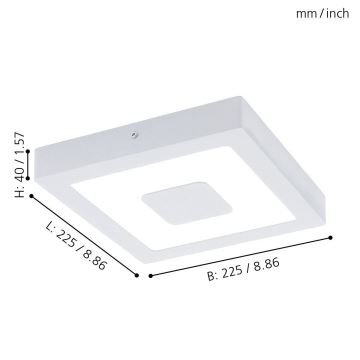 Eglo 33135 - LED-Deckenleuchte für Badezimmer IPHIAS LED/16,5W/230V 4000K IP44