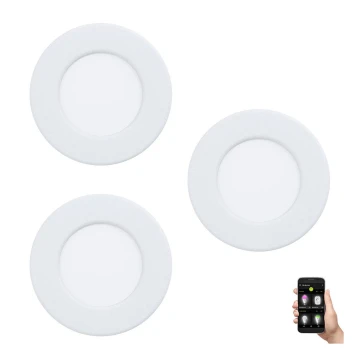 Eglo 33217 - SET 3x Dimmbare LED-RGBW-Einbauleuchte FUEVA LED/3W/230V