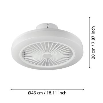 Eglo - Dimmbarer LED-Deckenventilator LED/25,5W/230V weiß 2700-6500K + Fernbedienung