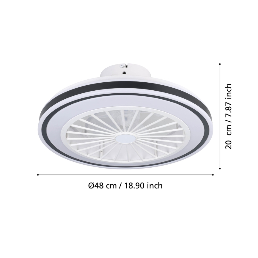 Eglo - Dimmbarer LED-Deckenventilator LED/25,5W/230V weiß/schwarz 2700-6500K + Fernbedienung