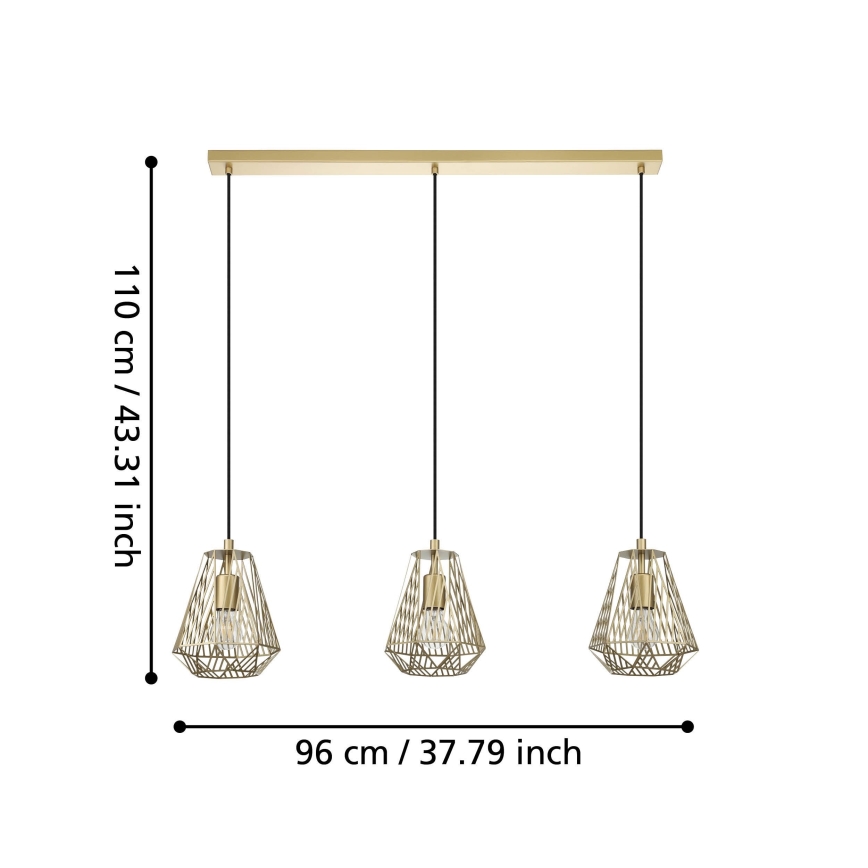 Eglo - Kronleuchter an einer Schnur 1xE27/40W/230V gold