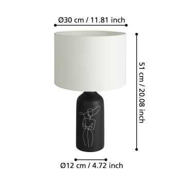 Eglo - Tischlampe 1xE27/40W/230V weiß/schwarz