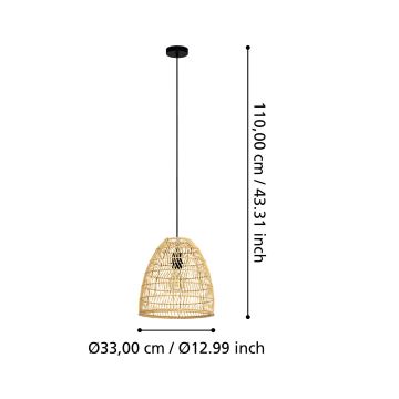 Eglo - Hängeleuchte an Schnur 1xE27/40W/230V