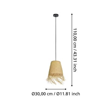 Eglo - Hängeleuchte an Schnur 1xE27/40W/230V