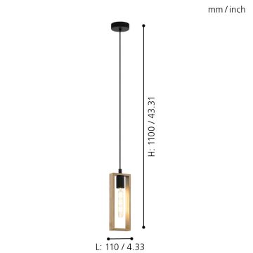 Eglo - Hängeleuchte an Schnur 1xE27/60W/230V - FSC-zertifiziert