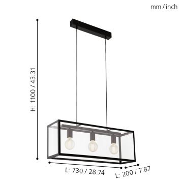 Eglo - Csillár 3xE27/60W/230V