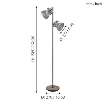 Eglo - Stehlampe 2xE27/40W/230V