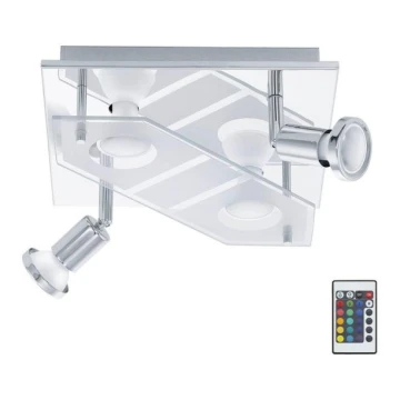 Eglo 75379 - Dimmbarer LED-RGBW-Strahler CABO-C 4xGU10/4W/230V + Fernbedienung