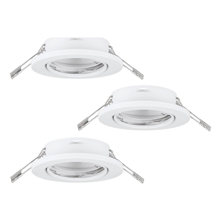 Eglo 75674 - SET 3x Badezimmer-Einbauleuchte AGULO 1xGU10/35W/230V IP23 weiß