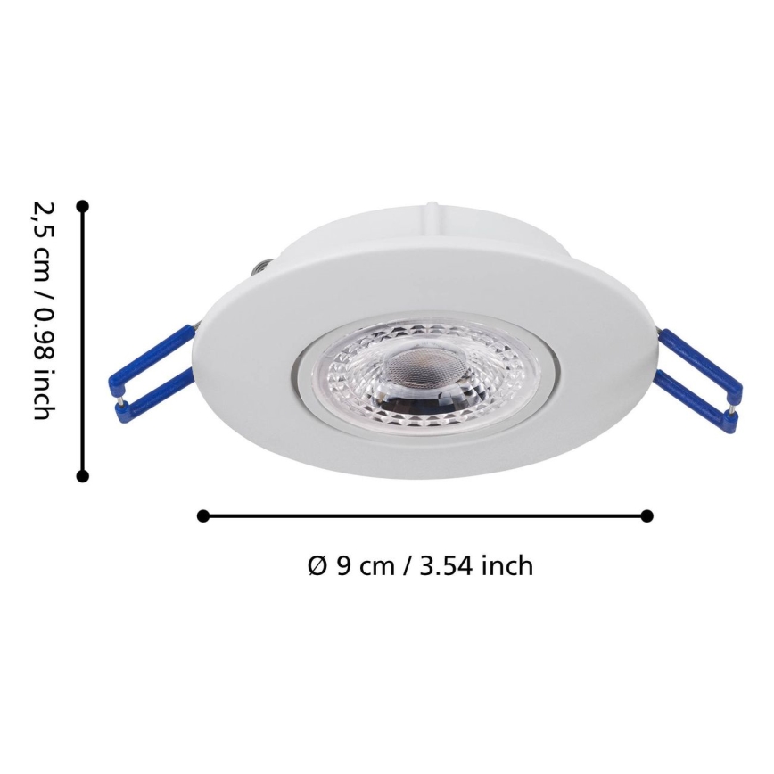 Eglo 75763 - SET 3x LED-Einbauleuchte ZUJAR LED/3,4W/230V weiß