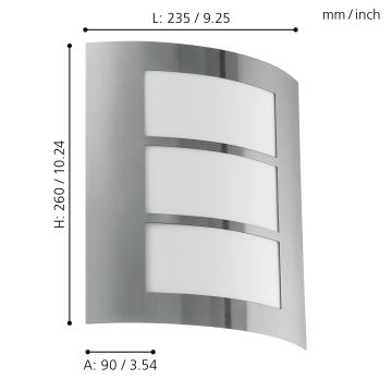 Eglo - Außenwandleuchte 1xE27/15W/230V IP44