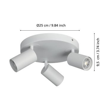 Eglo – Dimmbarer LED-RGBW-Strahler 3xGU10/4,9W/230V weiß