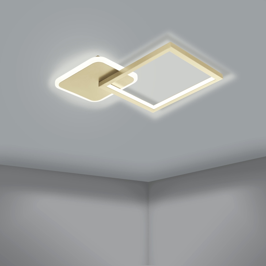 Eglo – Dimmbare LED-Deckenleuchte LED/15W/230V golden + Fernbedienung