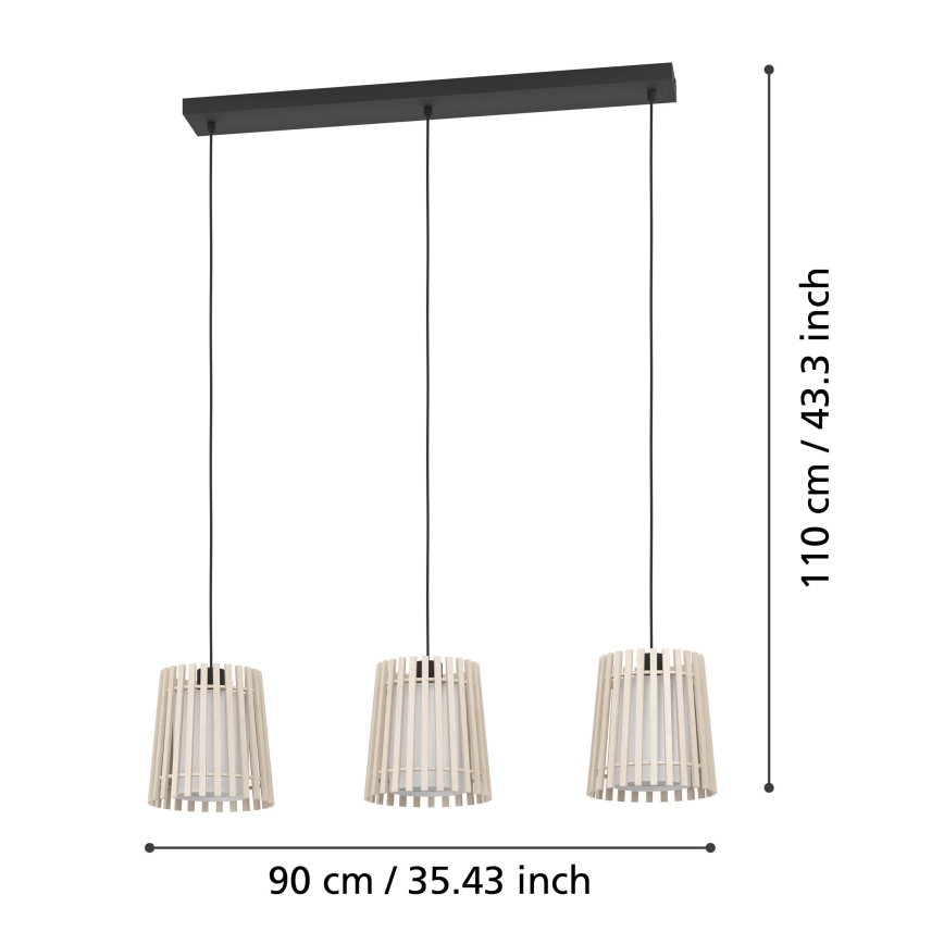 Eglo - Hängeleuchte an Schnur 3xE27/25W/230V