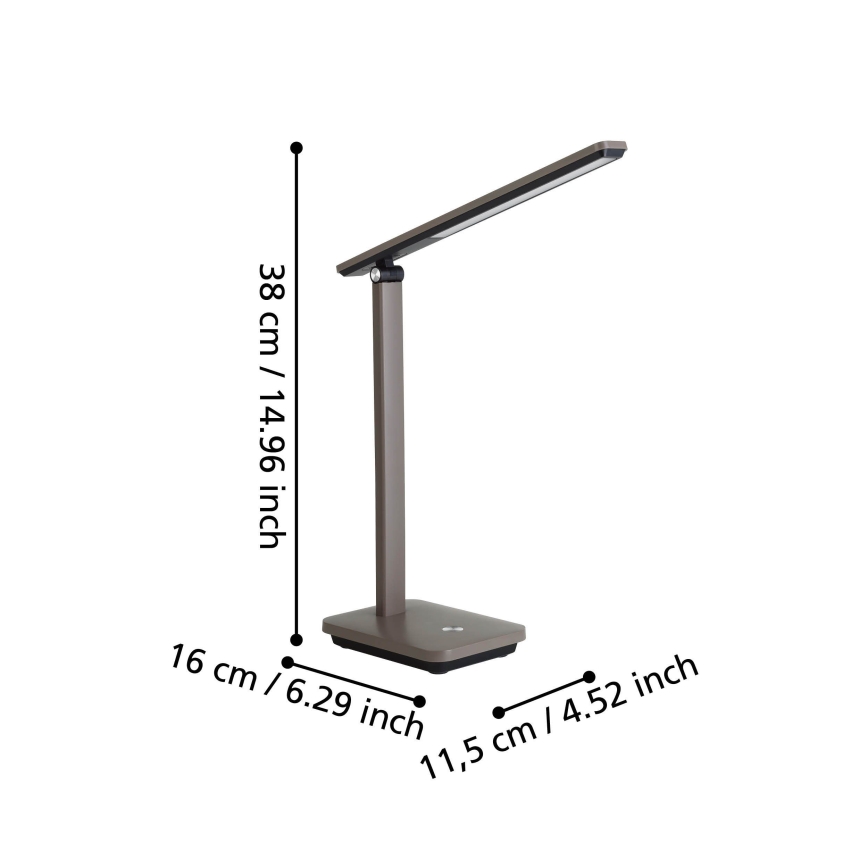 Eglo - Dimmbare aufladbare LED-Tischlampe LED/3,6W/5V 1800mAh braun