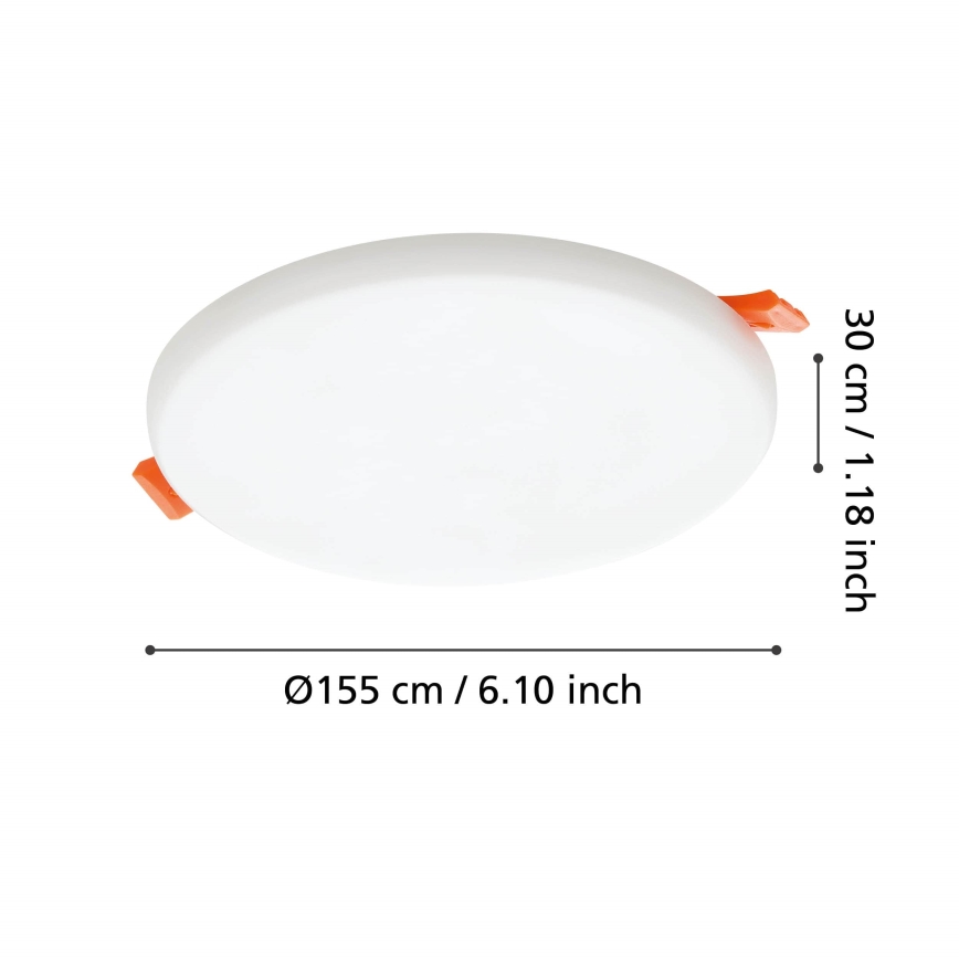 Eglo - LED-Einbauleuchte für Badezimmer LED/11,5W/230V d 15,5 cm IP65