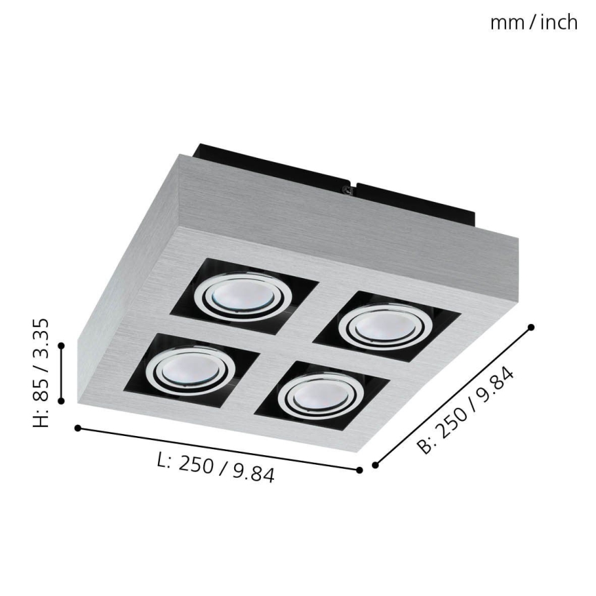 Eglo - LED Deckenleuchte 4xGU10-LED/5W/230V