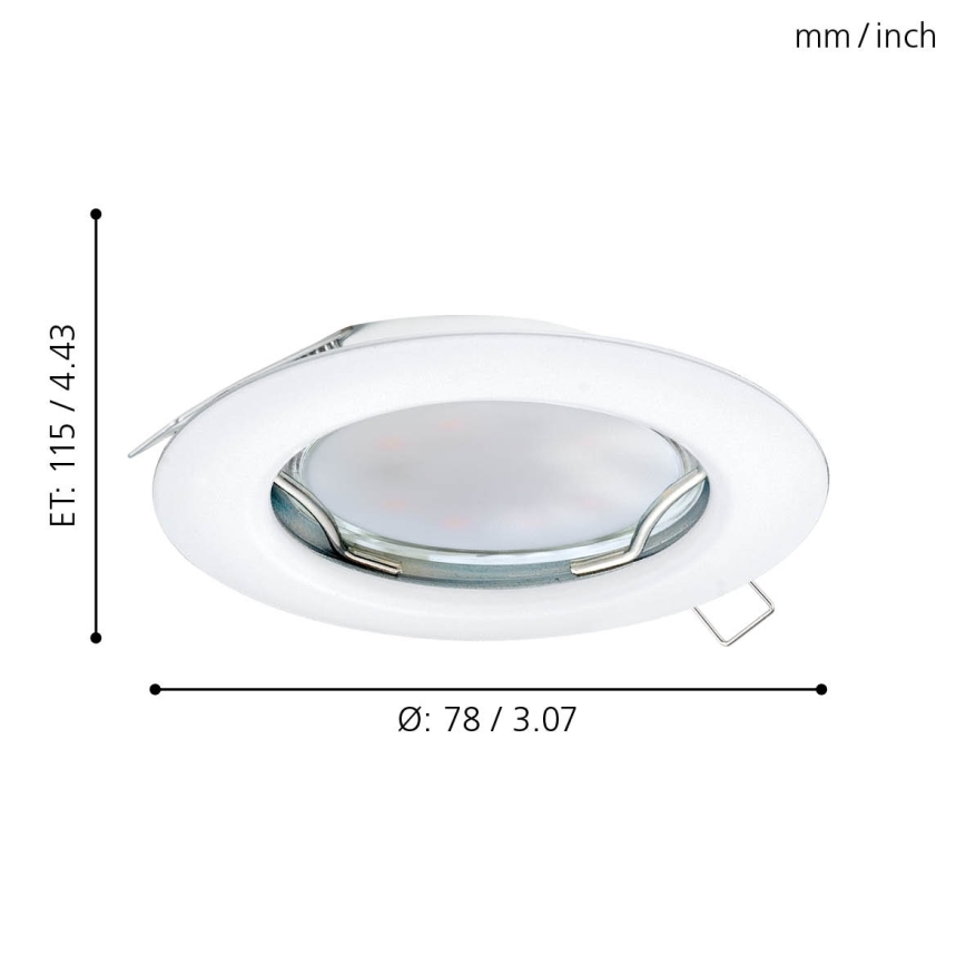 Eglo - SET 3x LED Einbauleuchte PENETO 3xGU10-LED/3W/230V