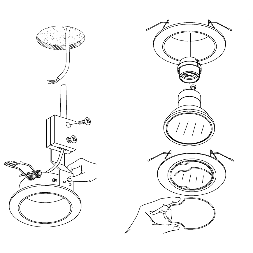 Eglo - SET 3x LED Einbauleuchte PENETO 3xGU10-LED/3W/230V