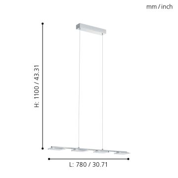 Eglo - LED Decken-Hängeleuchte 4xLED/4,5W/230V