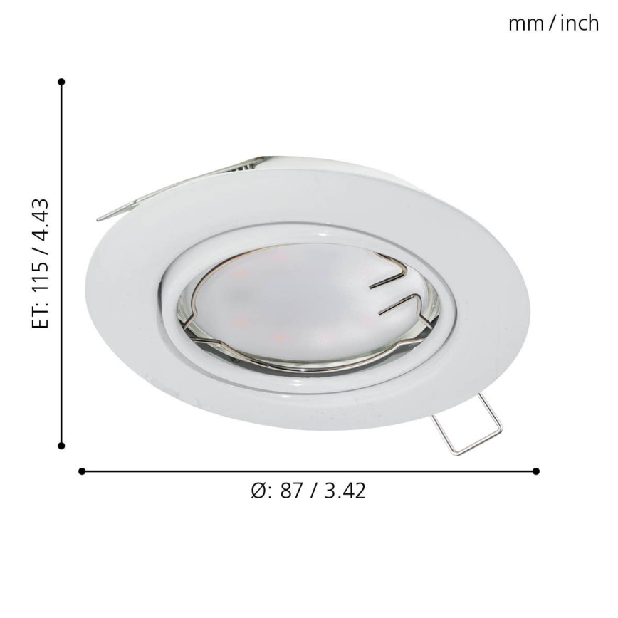 Eglo - SET 3x LED Einbauleuchte PENETO 3xGU10-LED/5W/230V