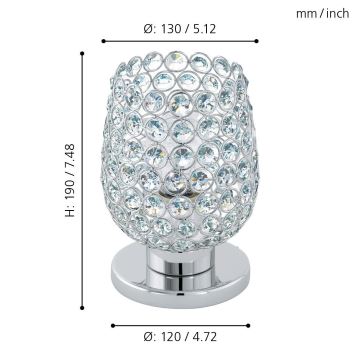 Eglo - Kristall Tischlampe 1xE27/60W/230V