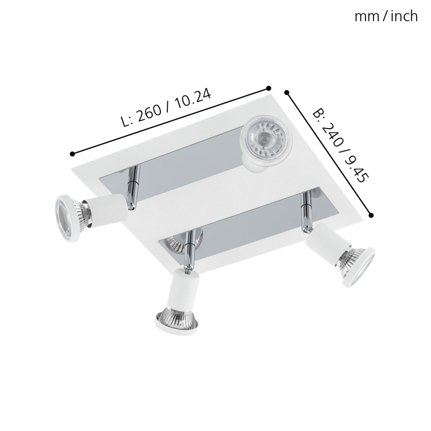 Eglo 94962 - LED Spotleuchte SARRIA 4xGU10-LED/5W/230V