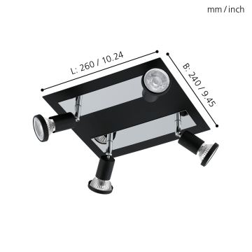 Eglo 94966 - LED Spotleuchte SARRIA 4xGU10-LED/5W/230V