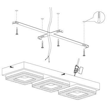 Eglo - LED Kristall Deckenleuchte 3xLED/4W/230V