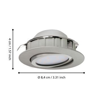 Eglo - SET 3x LED Einbauleuchte PINEDA 1xLED/6W/230V