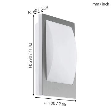 Eglo - Dimmbare LED-Wandleuchte für den Außenbereich 1xE27/9W/230V IP44 mattes Chrom