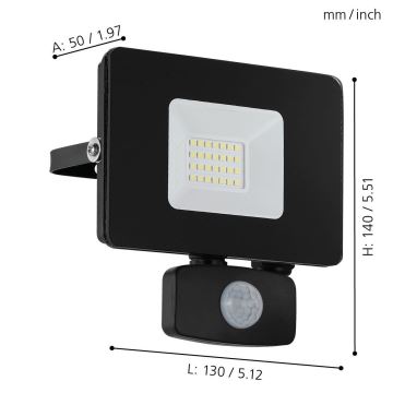 Eglo - LED Scheinwerfer mit Sensor LED/20W/230V