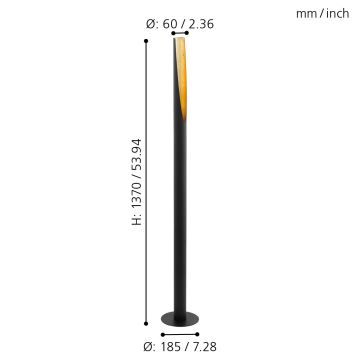 Eglo - LED-Stehlampe 1xGU10/4,5W/230V schwarz