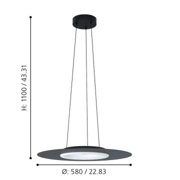 Eglo - LED RGB Hängeleuchte COMPO ROSSO-C LED/16W/230V + FB