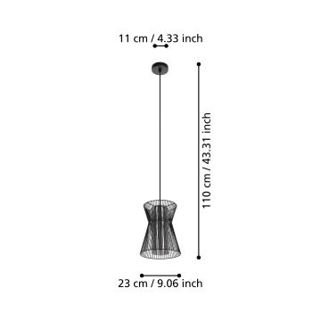 Eglo - Kronleuchter an einer Schnur 1xE27/40W/230V schwarz