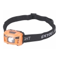 Extol - LED-Stirnlampe mit Sensor-LED/3W/1200 mAh/3,7V orange/schwarz