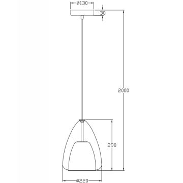 Fabas Luce 3673-40-125 - Hängeleuchte an Schnur BRITTON 1xE27/40W/230V golden