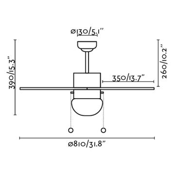 FARO 33179 - Deckenlüfter PALAO 1xE14/40W/230V