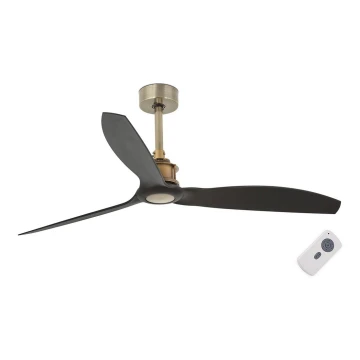 FARO 33417 - Deckenventilator JUST FAN schwarz/golden + Fernbedienung