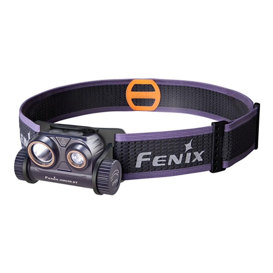 Fenix HM65RDTPRP - Wiederaufladbare LED-Stirnlampe LED/USB IP68 1500 lm 300 h violett/schwarz