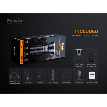 Fenix LR50R - LED Wiederaufladbare Taschenlampe 4xLED/USB IP68