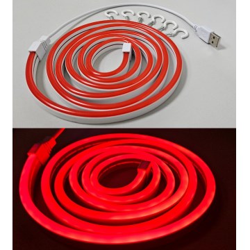 Flexibler LED-Streifen NEON LED/5V USB 1,8 m rot