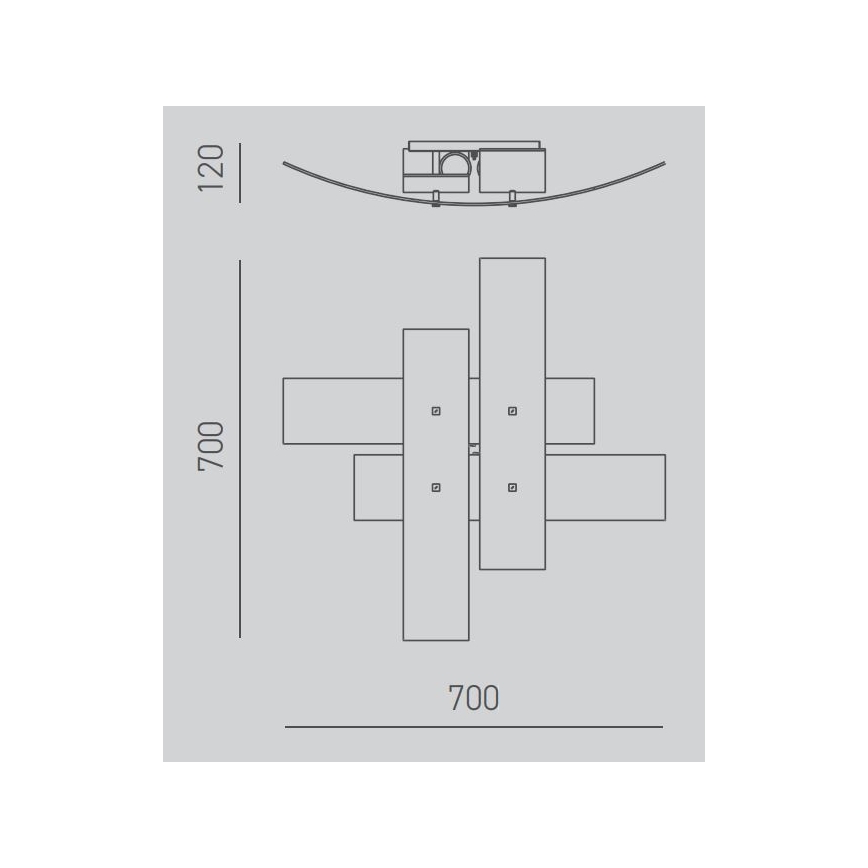 Gea Luce LARA P M arg - Deckenleuchte LARA 2xE27/70W/230V 70 cm silbern