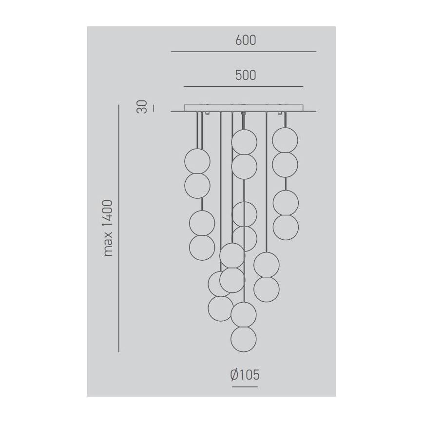 Gea Luce SFERA S10 G - Hängeleuchte an Schnur SFERA 10xG9/28W/230V