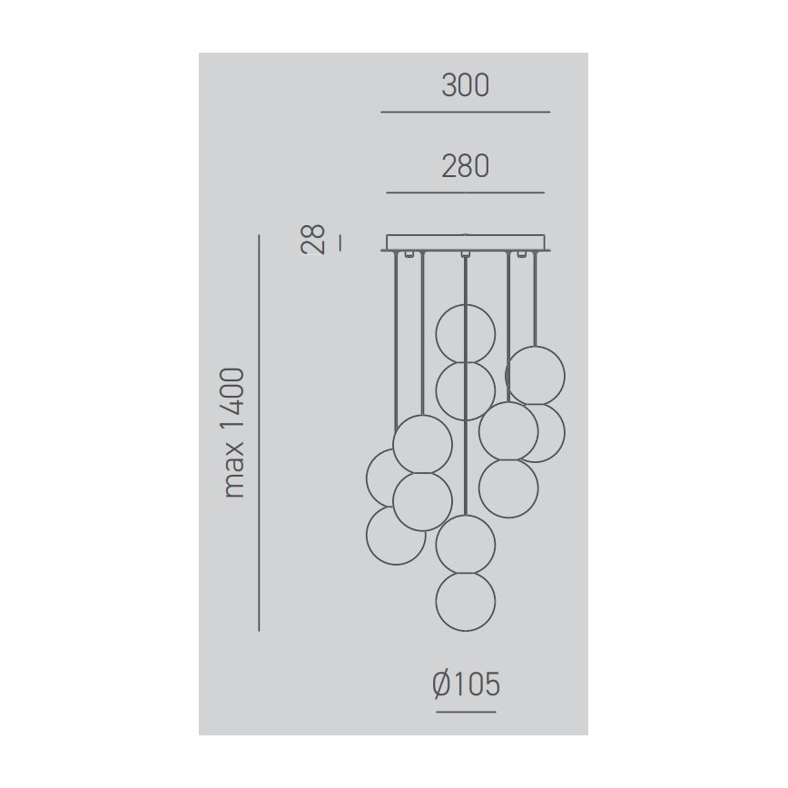 Gea Luce SFERA S6 G - Hängeleuchte an Schnur SFERA 6xG9/28W/230V