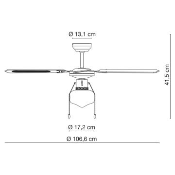 Globo - Deckenventilator 1xE27/60W/230V