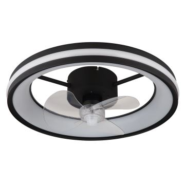 Globo - Dimmbare LED-Deckenleuchte mit Ventilator LED/30W/230V 2700-6500K schwarz + Fernbedienung