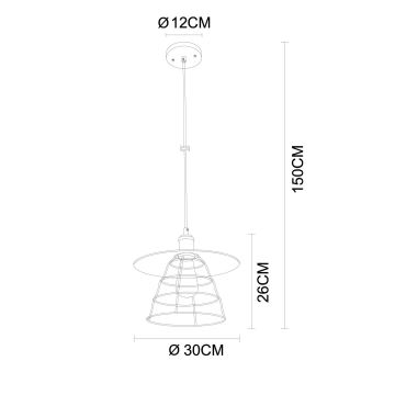 Globo - Hängeleuchte an Schnur 1xE27/60W/230V