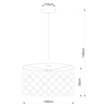 Globo - Kronleuchter an Schnur 1xE27/60W/230V